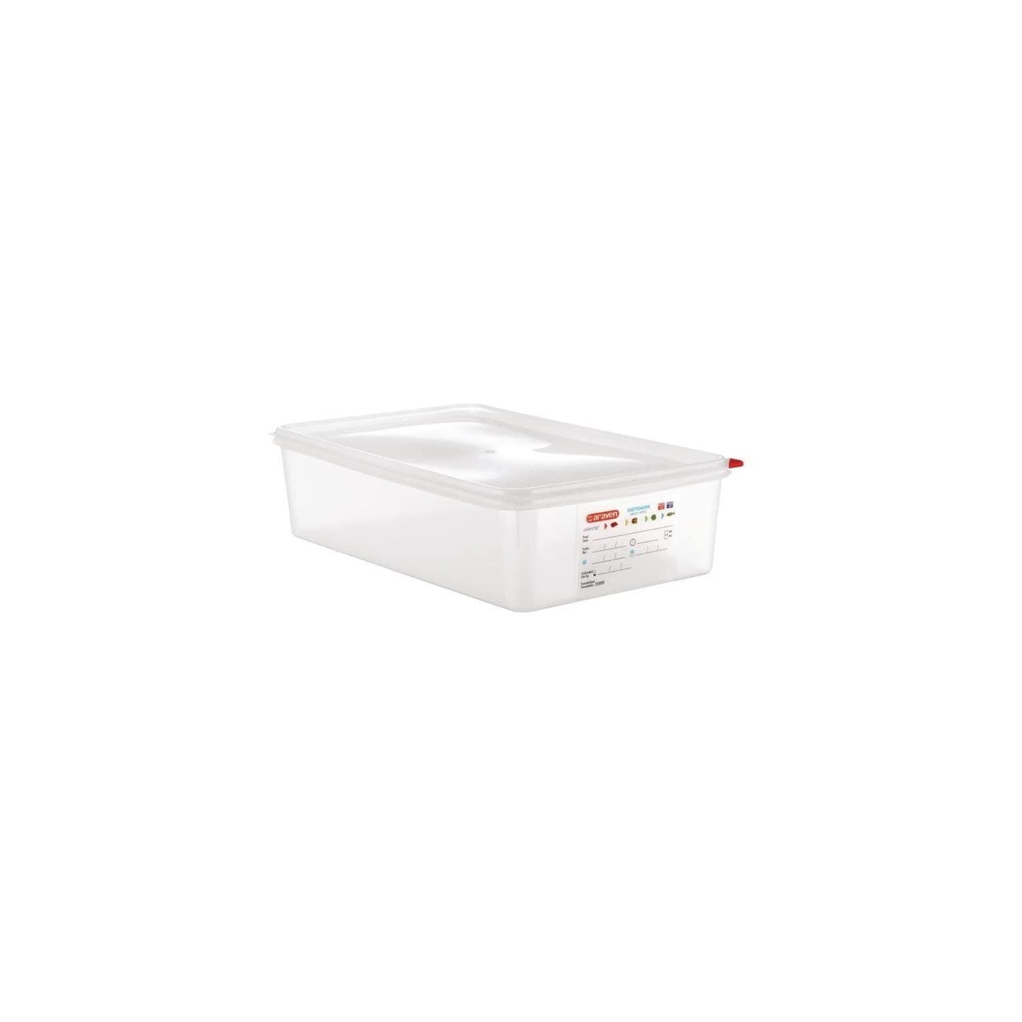 GN1/1 voedselcontainer met deksel 13,7L, 100(H) x 530(L) x 325(D) mm Naty Shop voedselbewaardozen 100(H) X 530(B) X 325(D)Mm