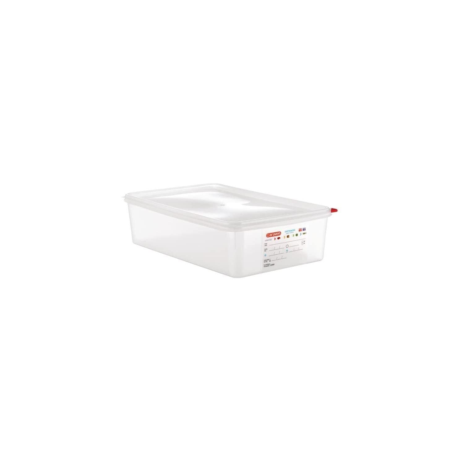 GN1/1 voedselcontainer met deksel 13,7L, 100(H) x 530(L) x 325(D) mm Naty Shop voedselbewaardozen 100(H) X 530(B) X 325(D)Mm