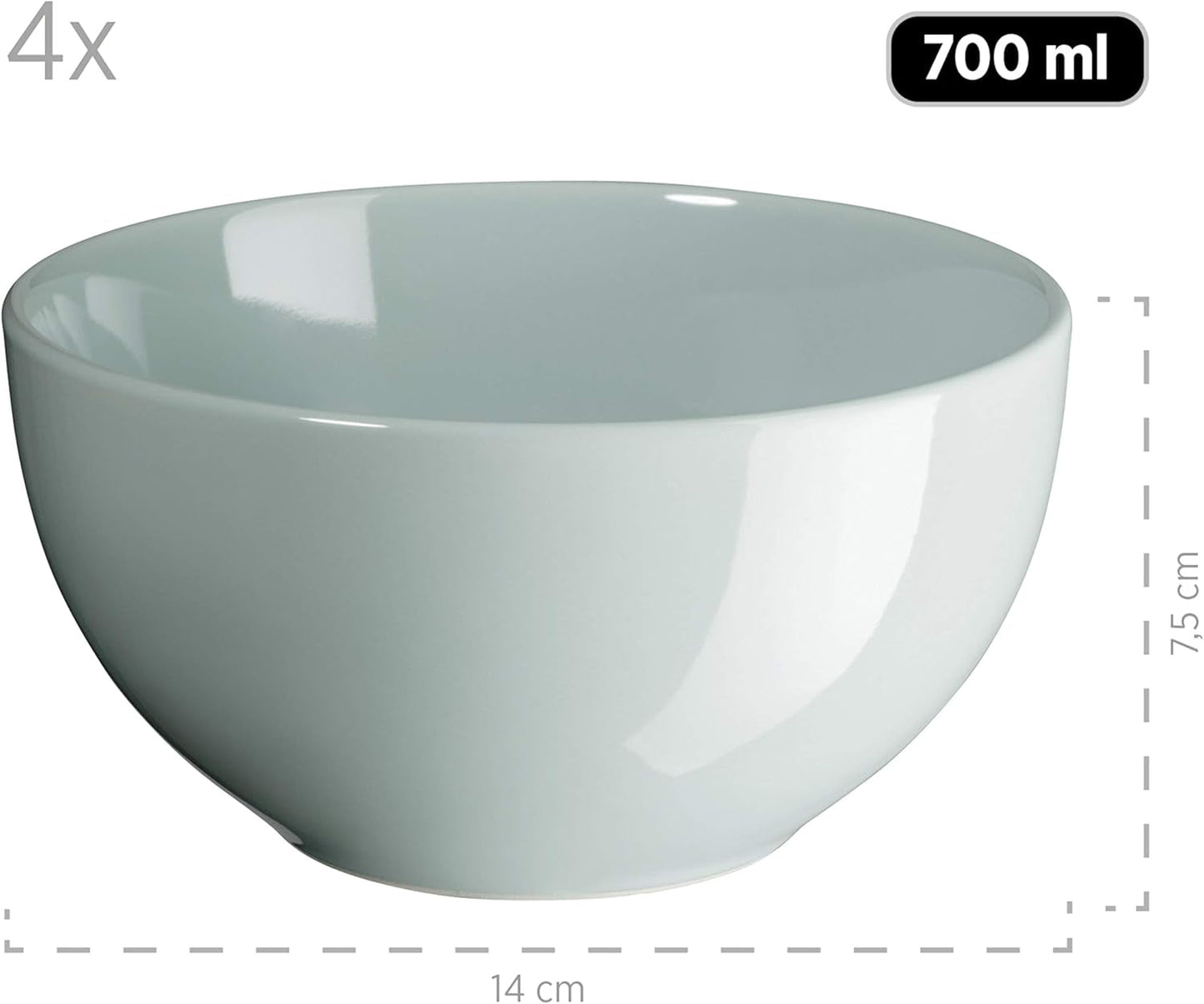 MÄSER Pastel Selection, Modernes Geschirr Set voor 4 Personen, 16-teiliges Kombiservice aus Keramik, Steinzeug, Türkis-Grün