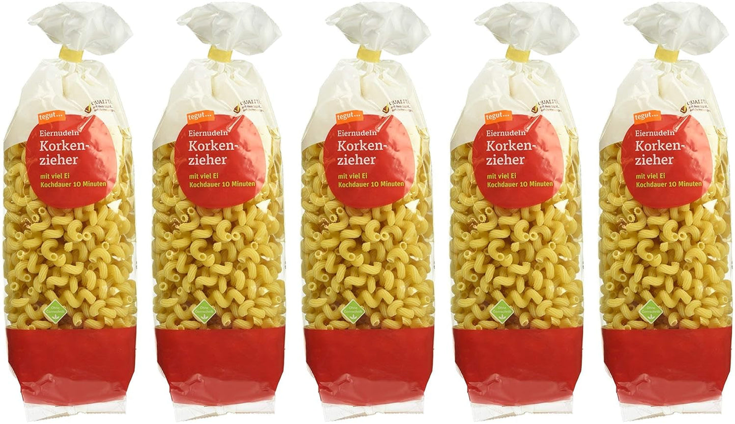 tegut... Eiernoedels Kurkentrekker, 5 stuks (5 x 500 g)
