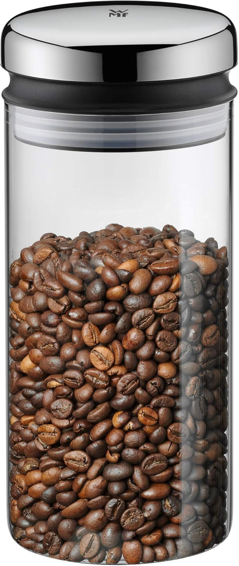 WMF Kult Cromargan koffielepel koffiedoos in roestvrij staal met matte afwerking 500g en 1 liter glazen voorraadpot Depot vaatwasmachinebestendig Voedselbewaardozen Naty Shop
