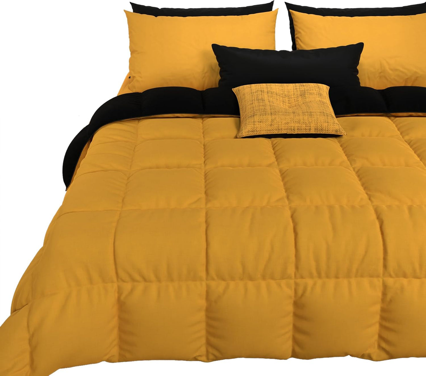 PETTI Artigiani Italiani - Winterdeken voor tweepersoonsbed, maxi, monochroom, dubbelzijdig, wit, grijs, 100% Made in Italy