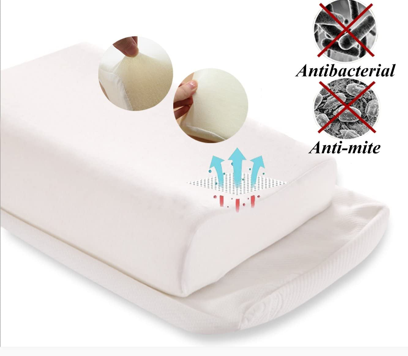 Kussen van traagschuim Kussen, neksteunkussen, ergonomisch nekkussen voor verschillende slaapposities met afneembare hoes Cervicale orthopedische kussens Naty Shop