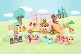BABY born 904763 Baby Surprise Bus - roze minipoppenspeelgoedbus met 2 exclusieve poppen, drievoudige kinderwagen, schommel, carrousel, glijbaan en drievoudige schommel.