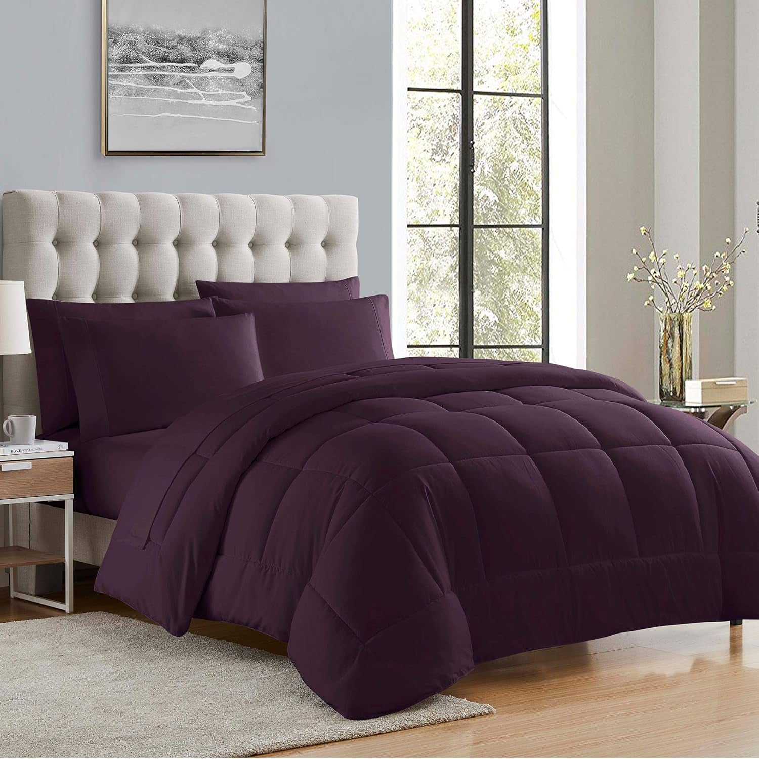 Sweet Home Collection All Seasons Alternatief dekbed, warm, luxe, pluche, loft, microvezel, vulling, beddengoed, vol, lichtrood King Naty Shop Dekbedden en dekbedden Purple King