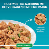 PURINA ONE Indoor Formula nat kattenvoer, zachte stukjes in saus voor zelfgemaakte katten met tonijn, 26 stuks (26 x 85 g)
