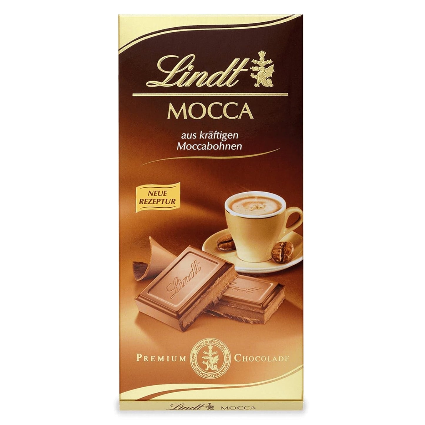 Lindt Mokka Chocolade | Tablet 100g | Melkchocolade met rijke mokkabonen | Chocoladereep | Chocoladegeschenk, 100g (pak van 6)