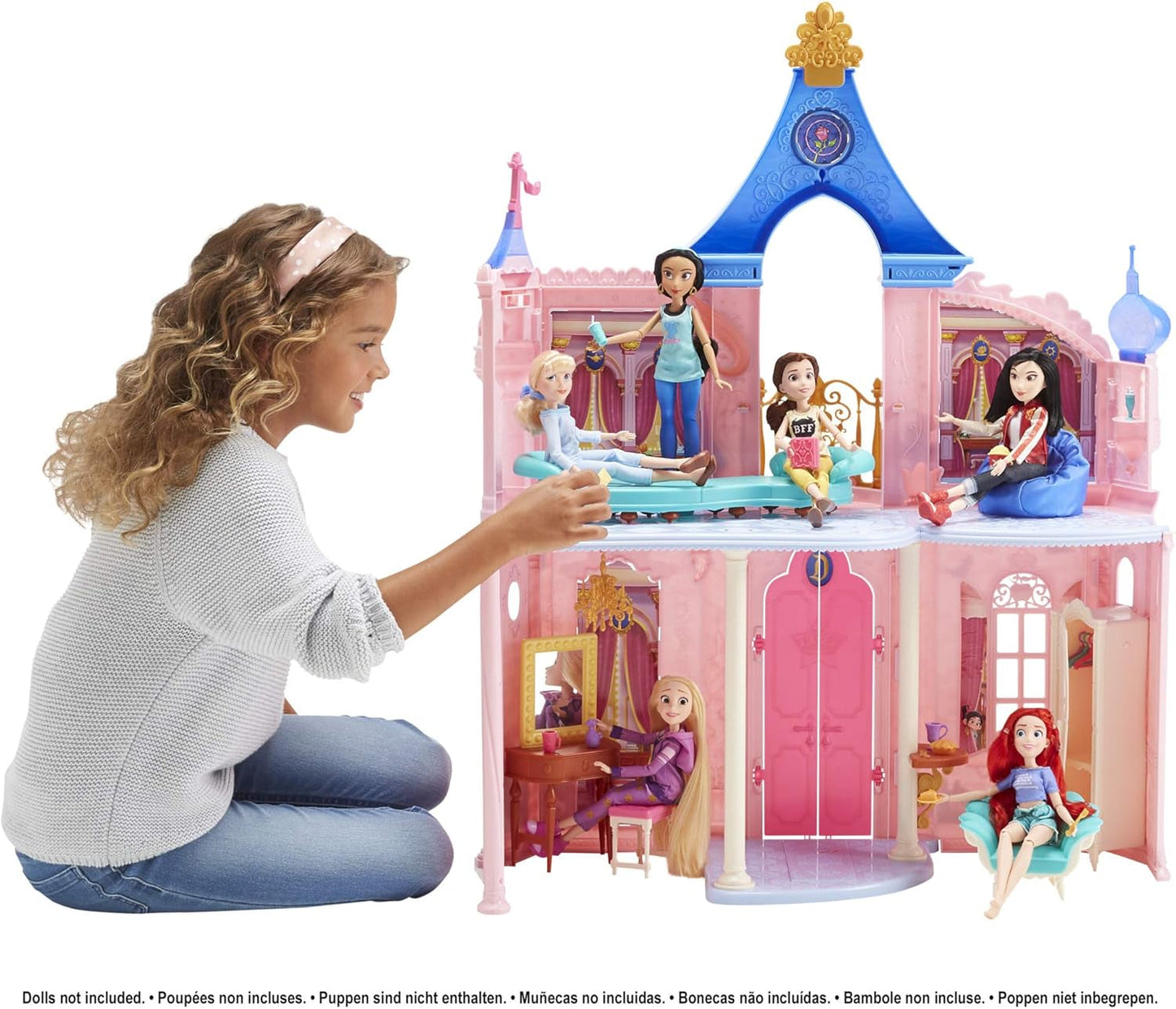 Disney Princess Castle Comfy Squad poppenhuis met 6 meubelstukken en 16 accessoires Speelgoed voor meisjes van 5 jaar Poppenhuizen Naty Shop
