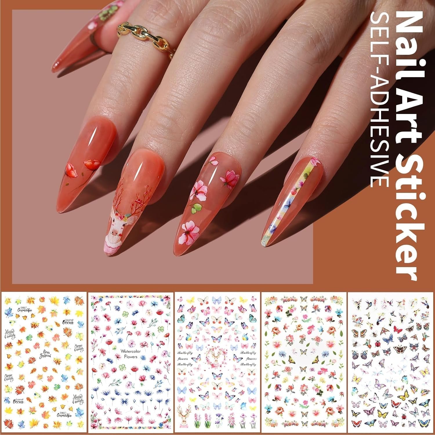 FANDAMEI Pinsel Für Gelnägel, 15 stuks Nagel Pinsel, 5 Blätter Nagelsticker, Strasssteine ​​​​Nägel, Nageldesign Set, Nageldesign Zubehör, Nail Art Pinsel Set, Nailart Pinsel en decoratieset
