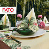 Fato - Droogpapieren servetten, airlaid, textieleffect, verpakking van 50 servetten, 40X40 gevouwen in 4-formaat, Tropicana Decor
