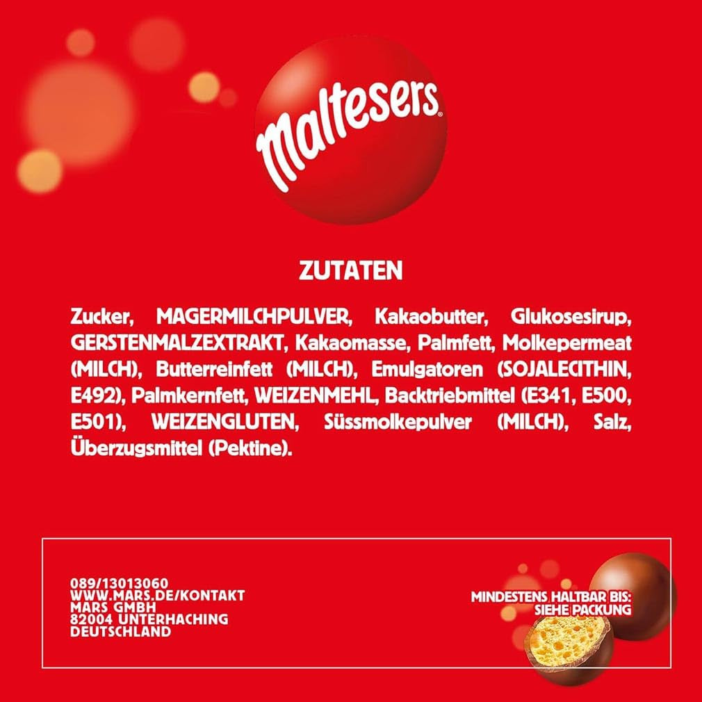 Maltesers chocoladeballetjes met een knapperig en licht centrum, luchtige chocoladesnack, 1 pakje (1 x 175 g)