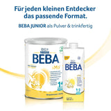 BEBA Junior kant-en-klare melkdrank 1-3 jaar, met HMO, bij de leeftijd passend eiwitgehalte, palmolievrij, visolievrij, peutervoeding, 12 stuks (12 x 500 ml)