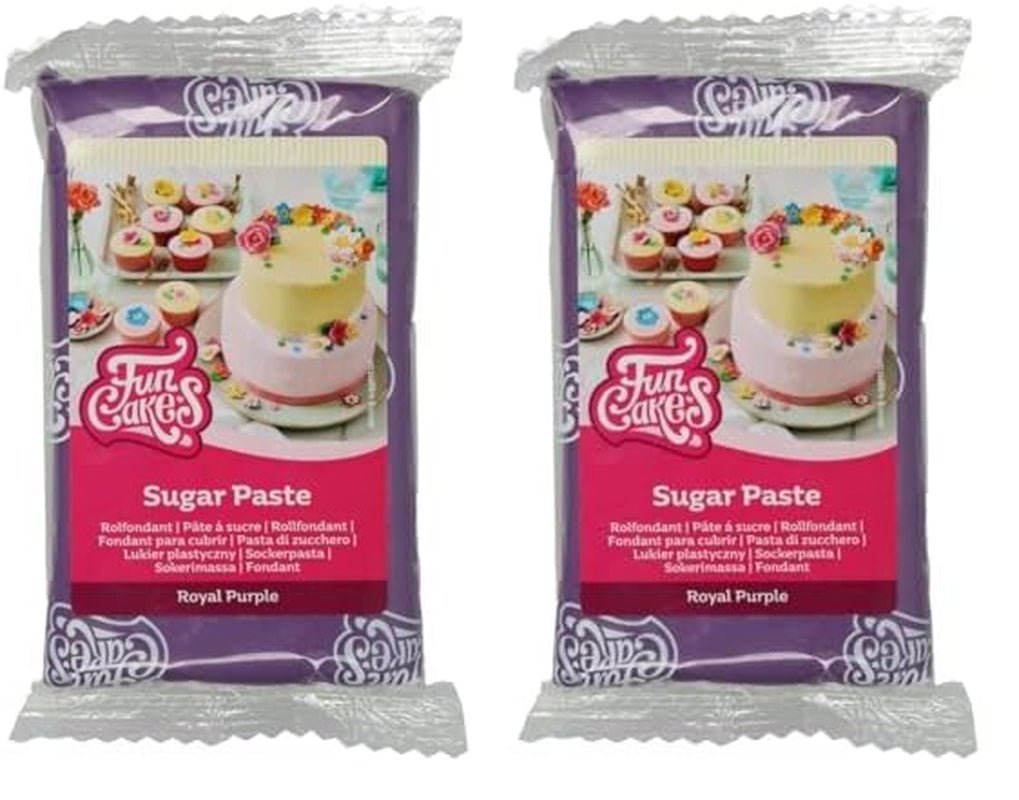 FunCakes Royal Purple Rolfondant: Makkelijk in gebruik, glad, flexibel, zacht en buigzaam, perfect voor het decoreren van taarten. Glutenvrij 250g (Pak van 2) Naty Shop Suikerpasta Koninklijk Paars 250G (Pak van 2)