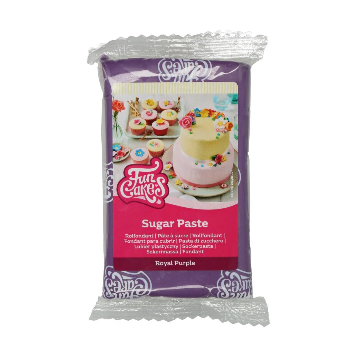 FunCakes Royal Purple Rolfondant: Makkelijk in gebruik, glad, flexibel, zacht en buigzaam, perfect voor het decoreren van taarten. Glutenvrij 250g (pak van 2) Naty Shop Royal Purple suikerpasta 250g