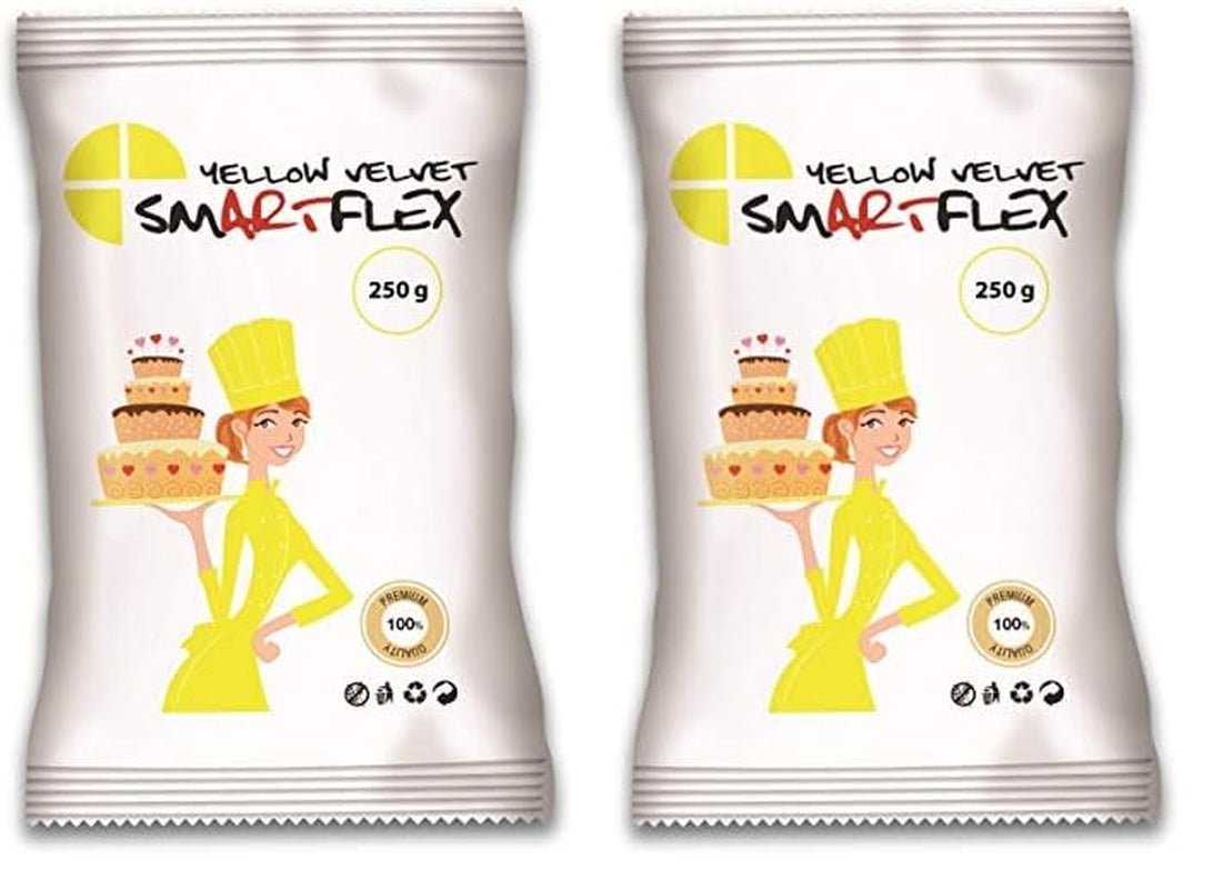 Fondant Geel Fluweel, 250 g Naty Shop suikerpasta 250 G (pak van 2)