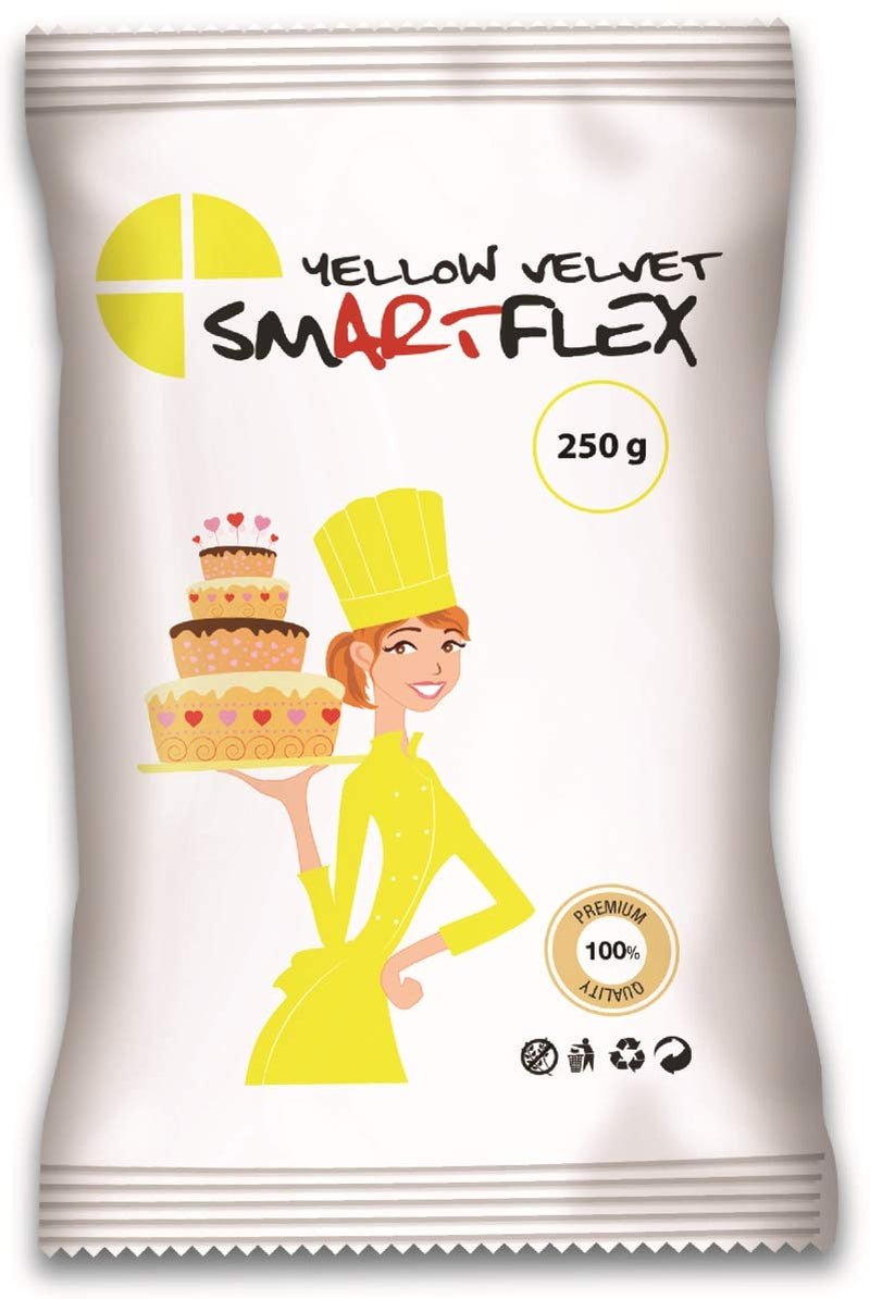 Fondant Geel Fluweel, 250 g Naty Shop suikerpasta 250 G (1 pakje)