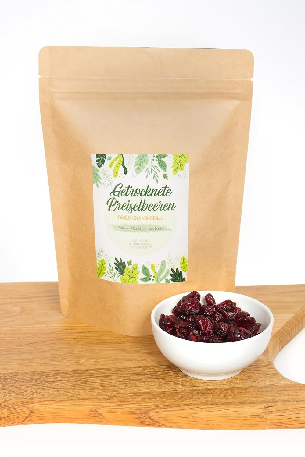 FOOD&WOOD® Hele gedroogde veenbessen 500g | Gedroogde veenbessen | 1A-kwaliteit | Natuurlijk zoet | ideaal als tussendoortje, in yoghurt of om te bakken | geen toegevoegde suiker | Droog | ongezwaveld. Naty Shop gedehydrateerde producten