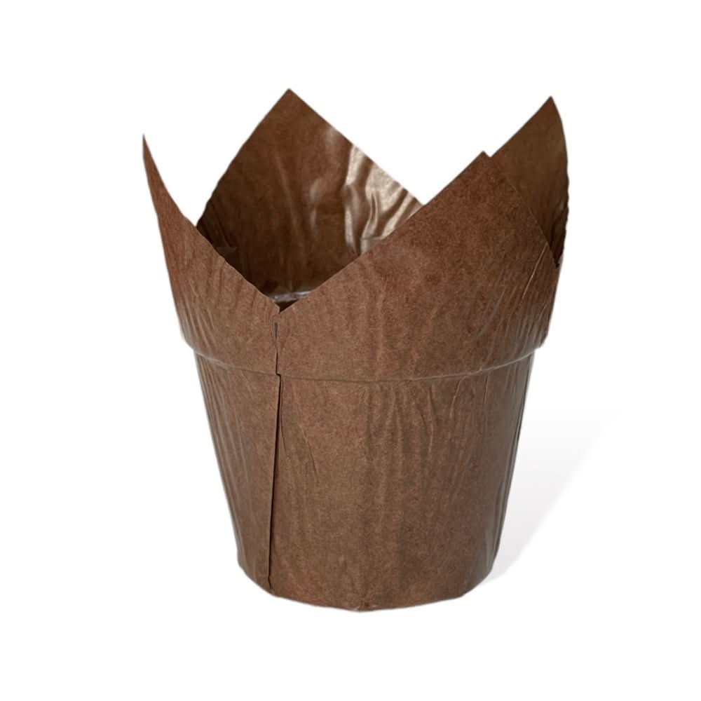 Bruine muffinvormpjes in de vorm van een tulp 20 stuks Nati Shop