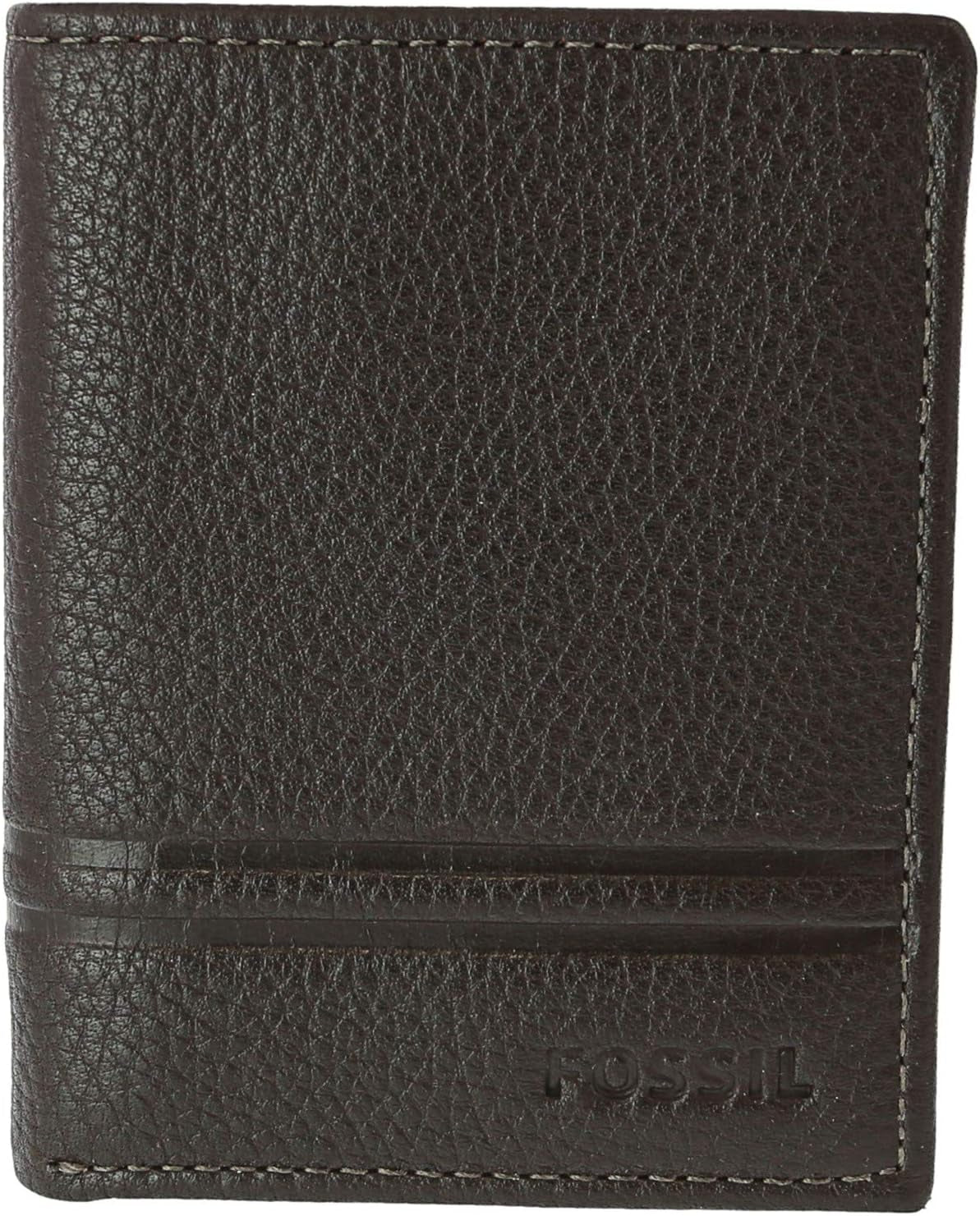 Fossil Heren Wilder Driebladige Reisaccessoires Tri-fold Portemonnee Portemonnee Heren Naty Shop Wild Donkerbruin One Size Fits All