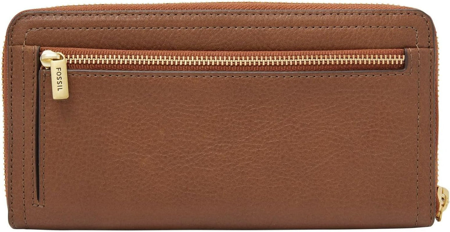 Fossil horloge Logan RFID Zip Around Clutch portemonnee 19,7 cm L x 1,9 cm B x 10,2 cm H Damestassen Naty Shop