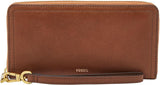 Fossil horloge Logan RFID Zip Around Clutch portemonnee 19,7 cm L x 1,9 cm B x 10,2 cm H Damestassen Naty Shop Bruin 19,685 Cm X 1,905 Cm X 10,16 Cm
