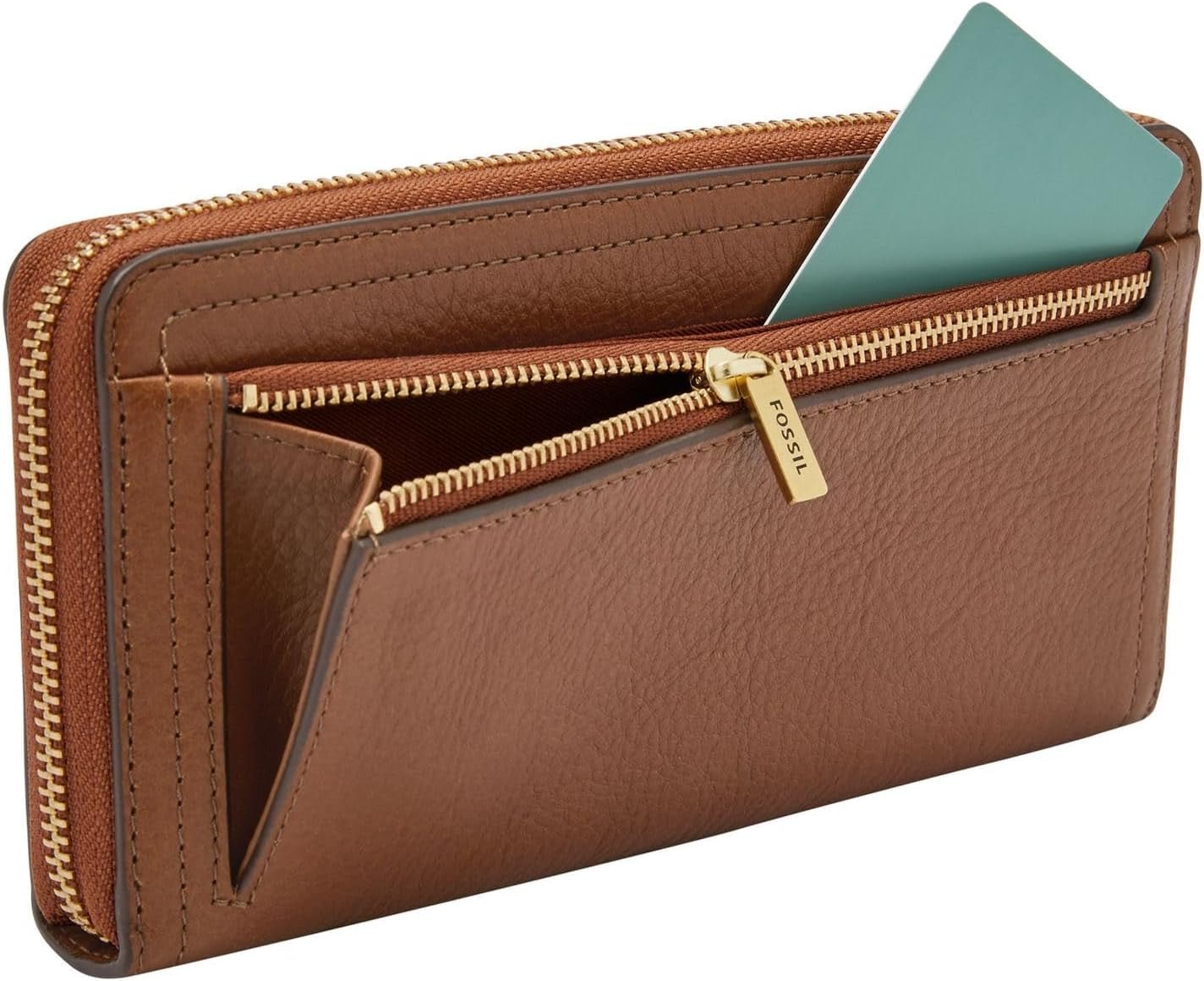 Fossil horloge Logan RFID Zip Around Clutch portemonnee 19,7 cm L x 1,9 cm B x 10,2 cm H Damestassen Naty Shop