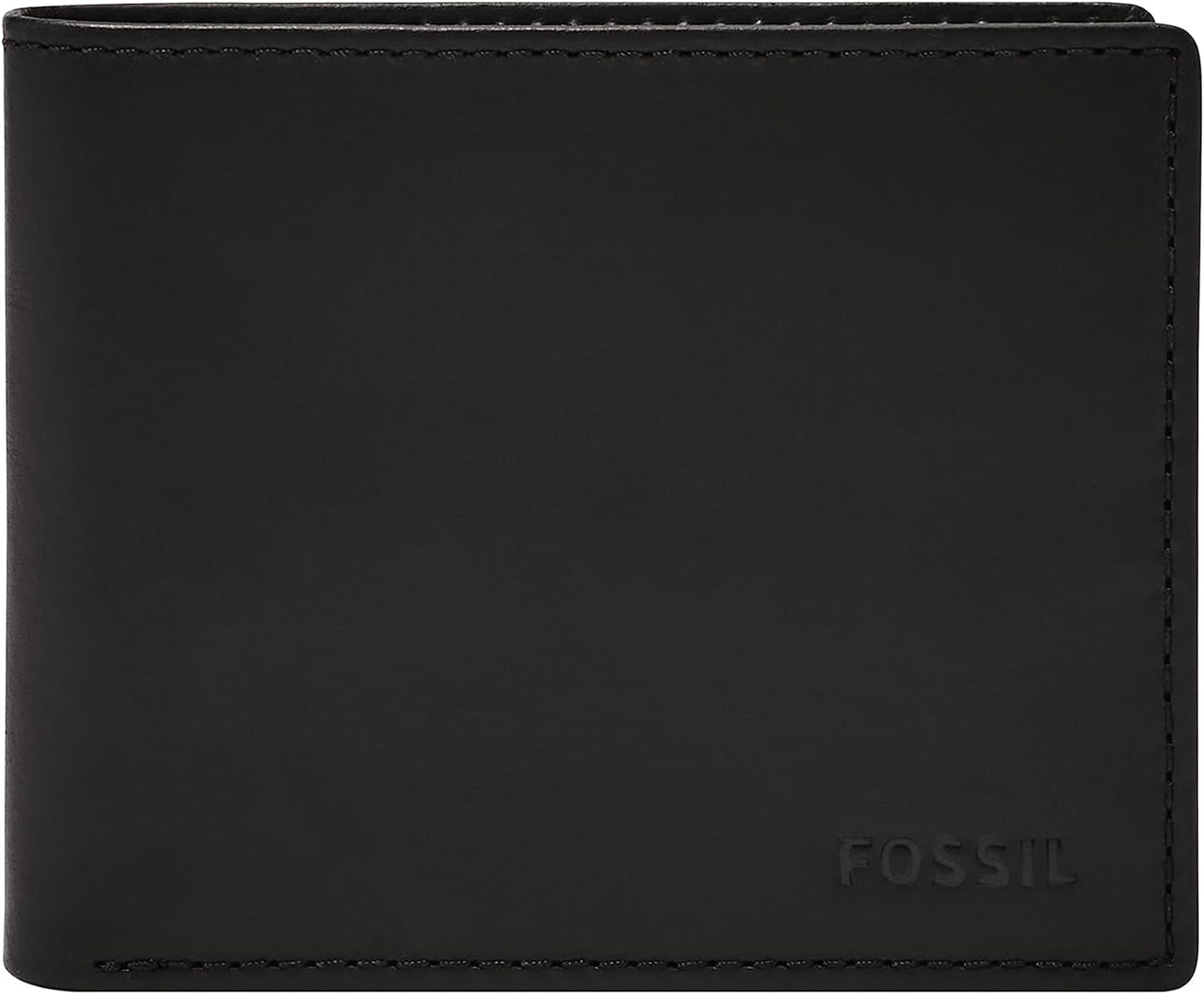 Fossil Heren Derrick Bifold Lederen RFID-blokkerende Flip ID-vensterportemonnee Heren Naty Shop Zwart