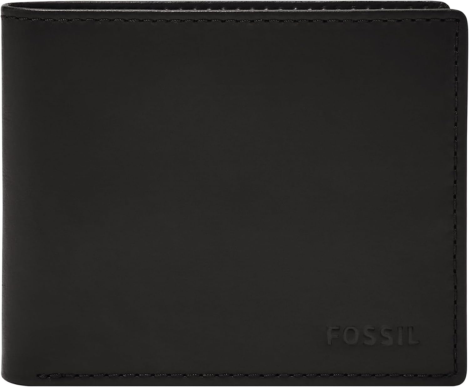 Fossil Heren Derrick Bifold Lederen RFID-blokkerende Flip ID-vensterportemonnee Heren Naty Shop Zwart