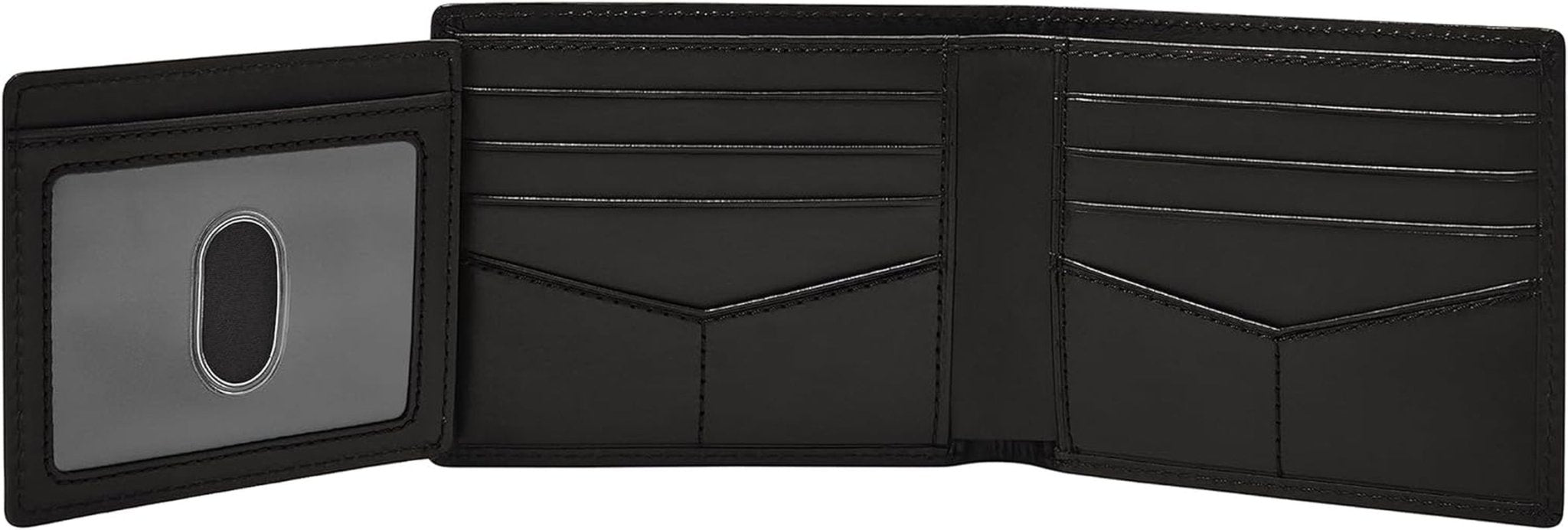 Fossil Heren Derrick Bifold Leren RFID-blokkerende Flip ID-portemonnee met venster Heren Naty Shop