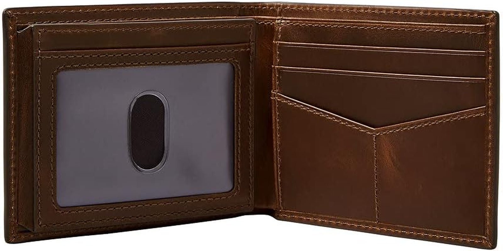 Fossil heren Derrick reisaccessoire bi-fold portemonnee, donkerbruin, 11,43 cm L x 1,6 W 9,22 H EU herenportemonnee Naty Shop