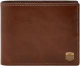 Fossil Hayes Card Case Bifold-portemonnee voor heren, heren Naty Shop Caramel Brown