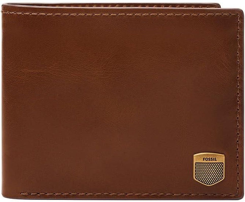 Fossil Hayes Card Case Bifold-portemonnee voor heren, heren Naty Shop Peanut Brown