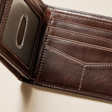 Fossil RFID Flip Top-portemonnee voor heren Reisaccessoires Opvouwbare portemonnee Herenportemonnee Naty Shop