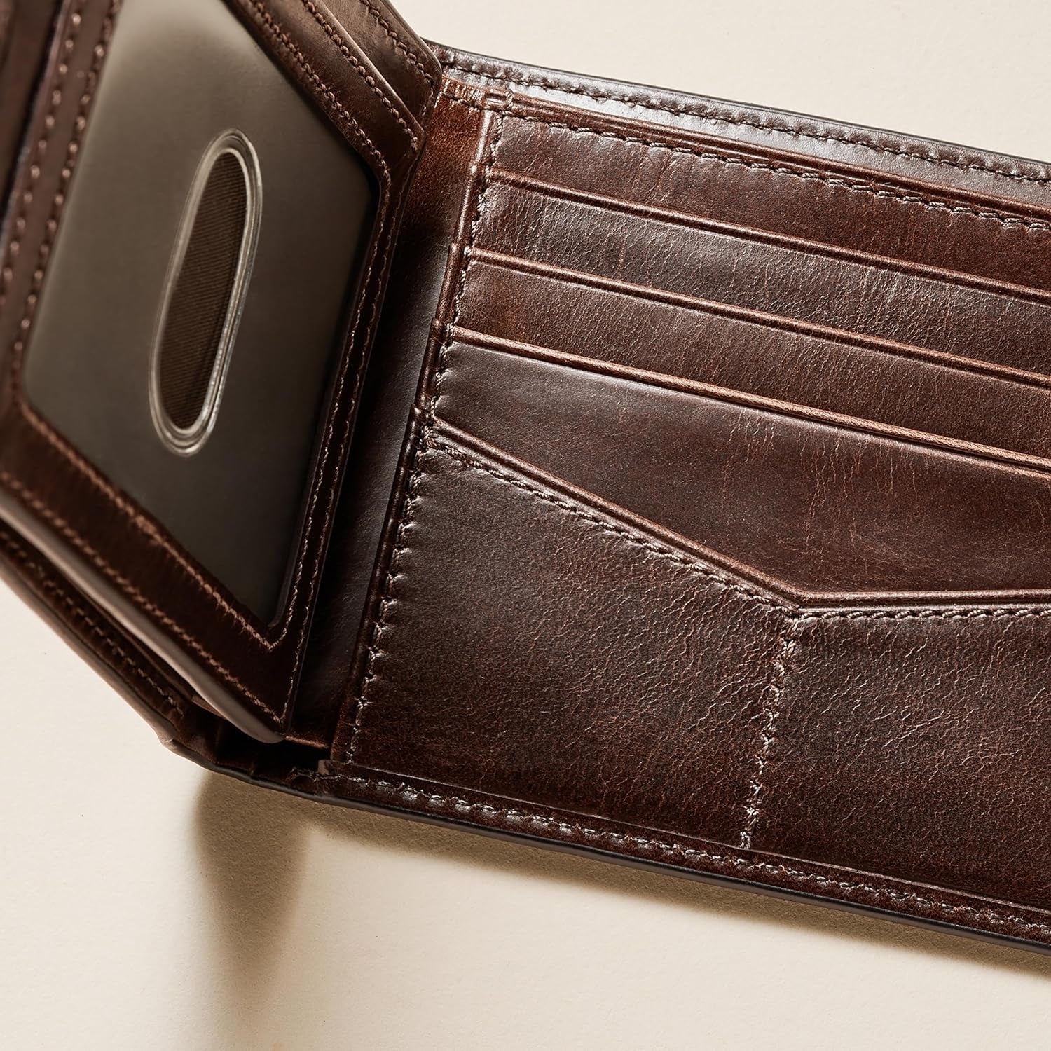 Fossil RFID Flip Top-portemonnee voor heren Reisaccessoires Opvouwbare portemonnee Herenportemonnee Naty Shop