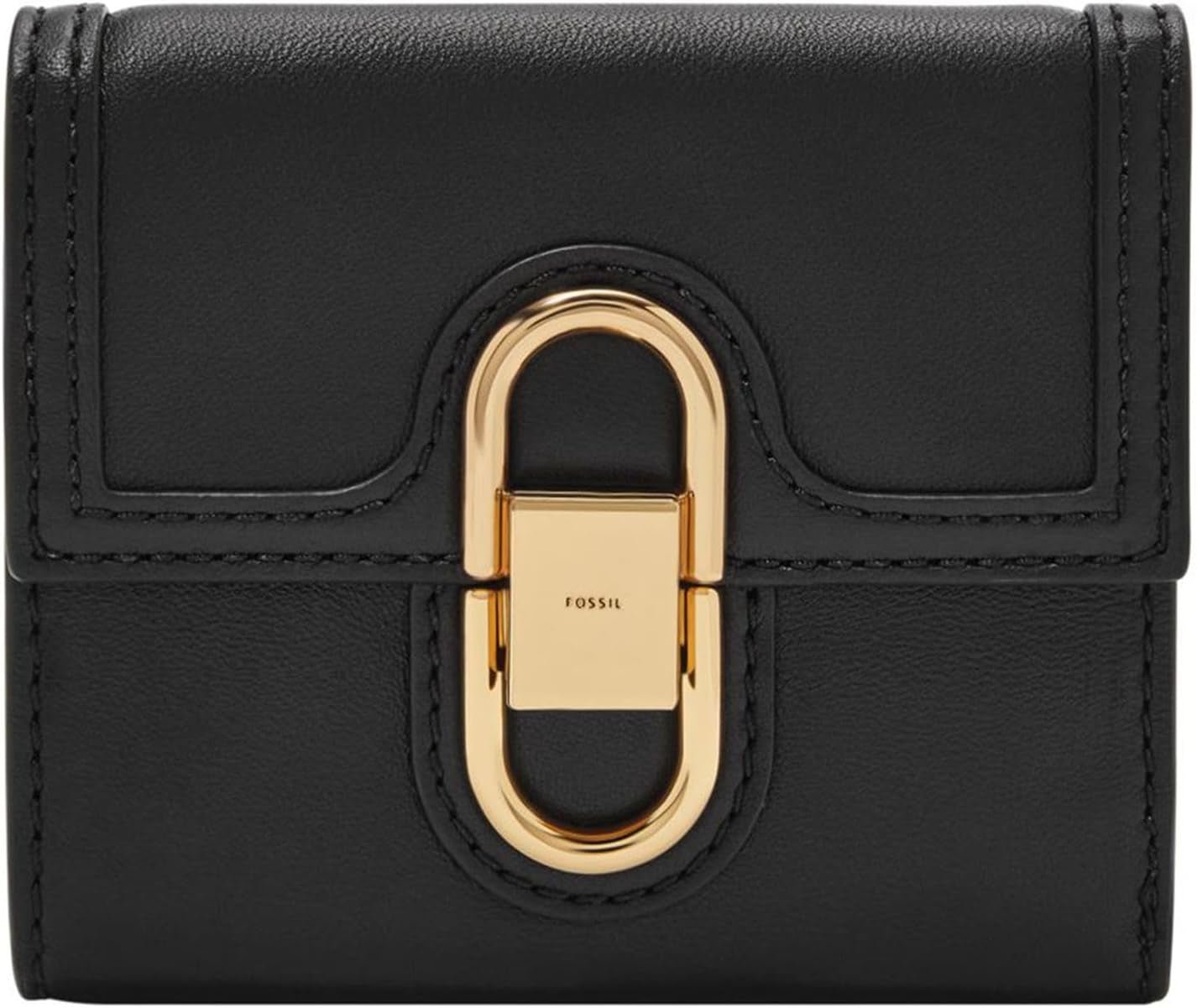 Fossil Avondale leren driebladige damestas SL8292216 Naty Shop damesportemonnee zwart 10,8 cm L X 1,3 cm B X 10,2 cm H
