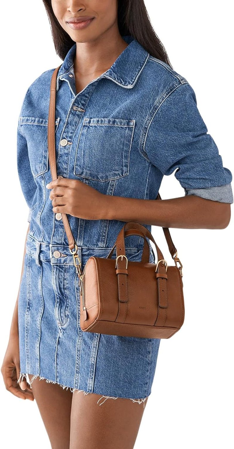 Fossil Carlie Leather Mini Satchel Purse Dameshandtas Dames Naty Shop