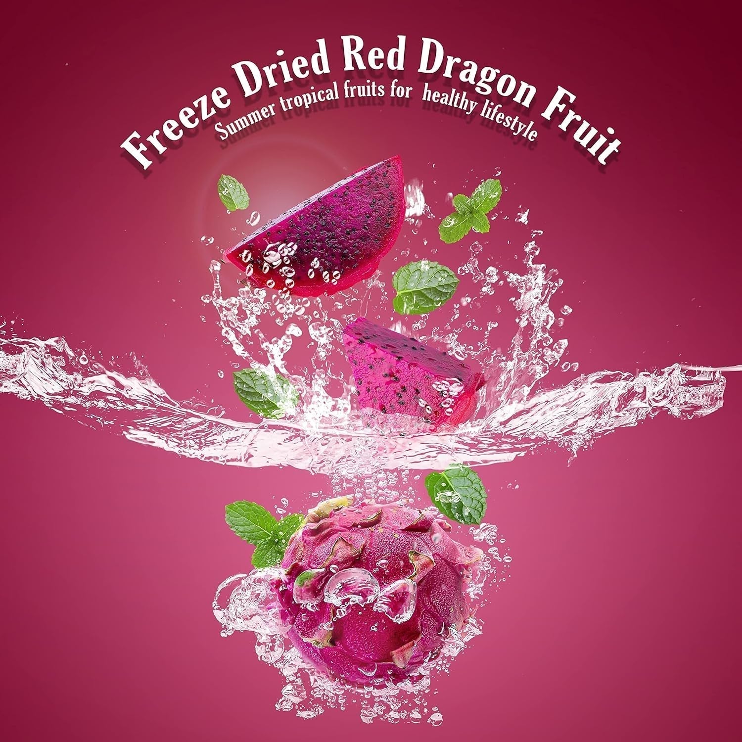 Gevriesdroogd drakenfruit 50g - Gevriesdroogd drakenfruit - Gevriesdroogd gedroogd fruit - Gesneden gedroogd drakenfruit voor bakken, decoratie, snacks, muesli, desserts Gedroogde producten Mijn winkel