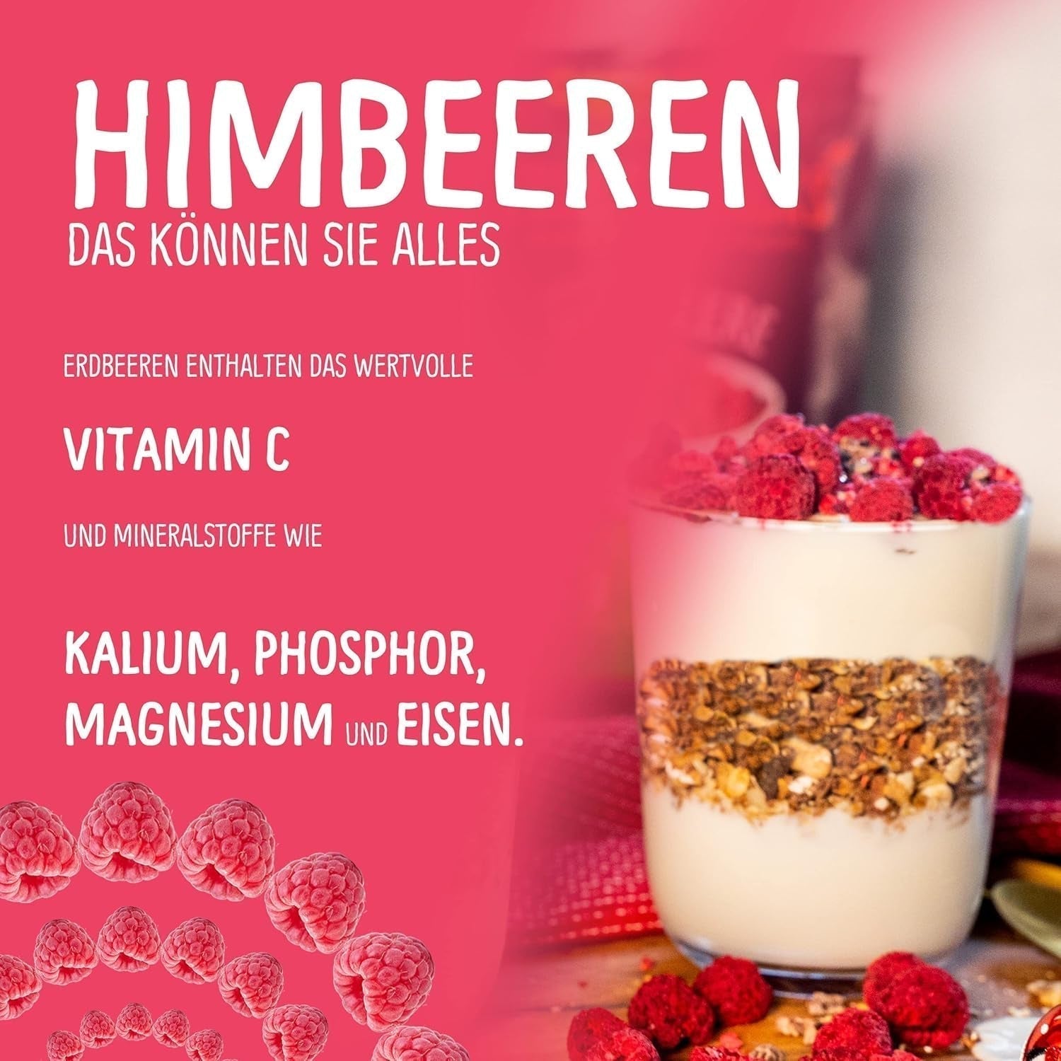 Gevriesdroogd fruit: 100g gevriesdroogde frambozen voor smoothie bowls, muesli, paptoppings - gevriesdroogde bessen zonder toegevoegde suiker - gevriesdroogde bessen - fruit van NutriPur Gedehydrateerde producten Naty Shop