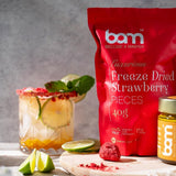 Gevriesdroogd fruit BAM, 40 gram, natuurlijk fruit, perfecte desserts, rijke smaak (aardbei) Gedroogde producten Naty Shop