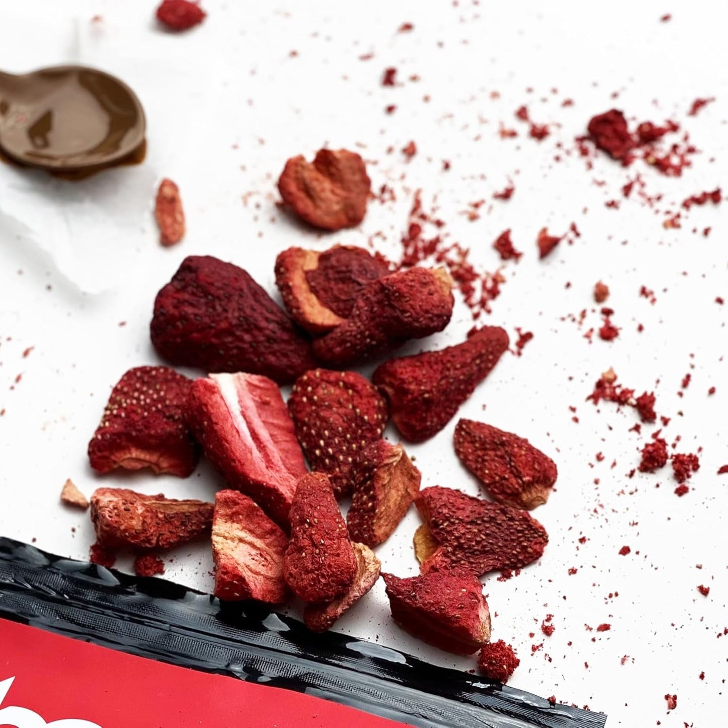 Gevriesdroogd fruit BAM, 40 gram, natuurlijk fruit, perfecte desserts, rijke smaak (aardbei) Gedroogde producten Naty Shop