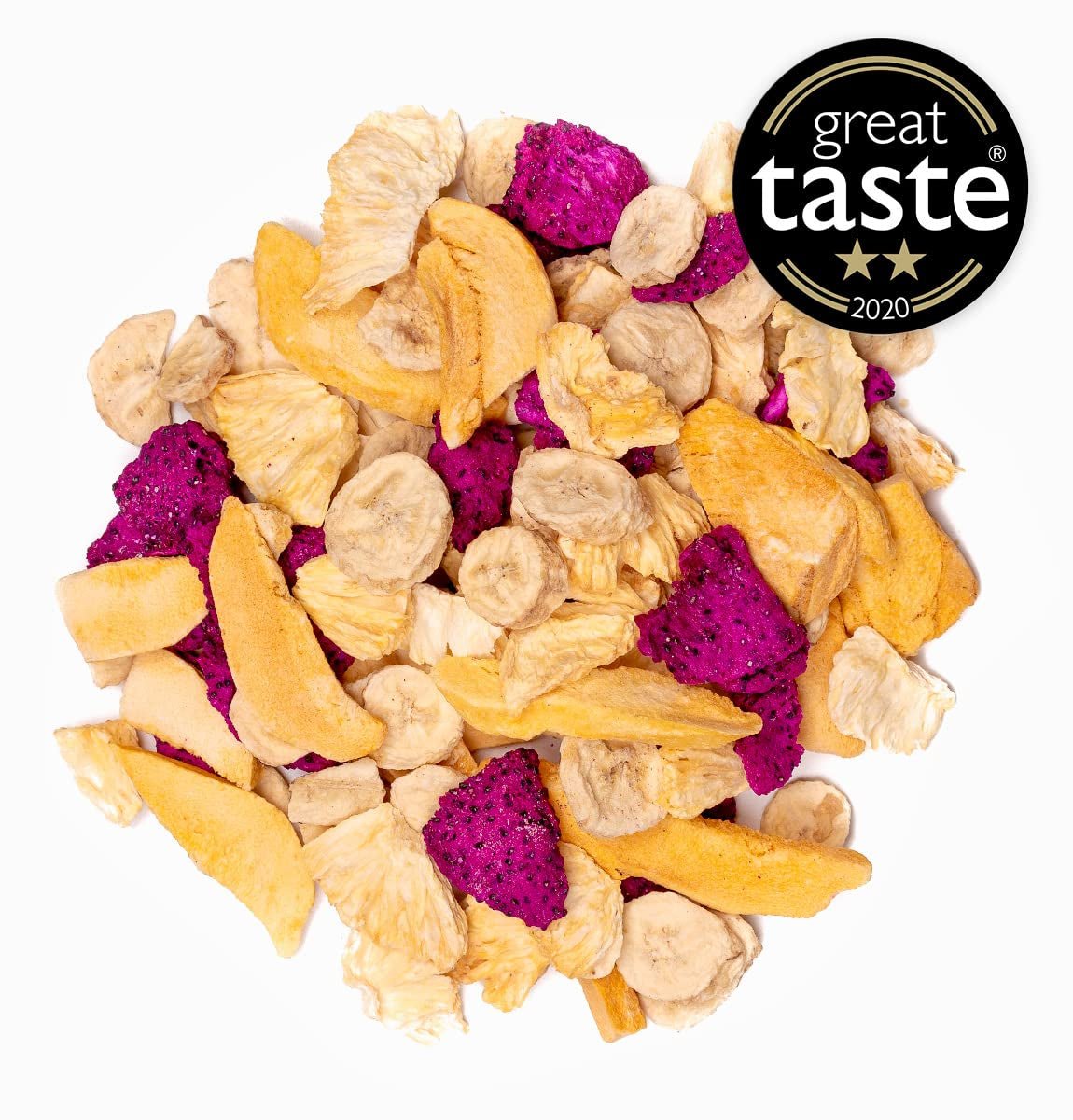 Gevriesdroogd fruit BRIX | Natuurlijk, droog mengsel van tropisch fruit 80 g | Great Taste Award voor gedroogd fruit | Niet-GMO, glutenvrij, veganistisch, vitamines zijn geconserveerde Naty Shop gedehydrateerde producten