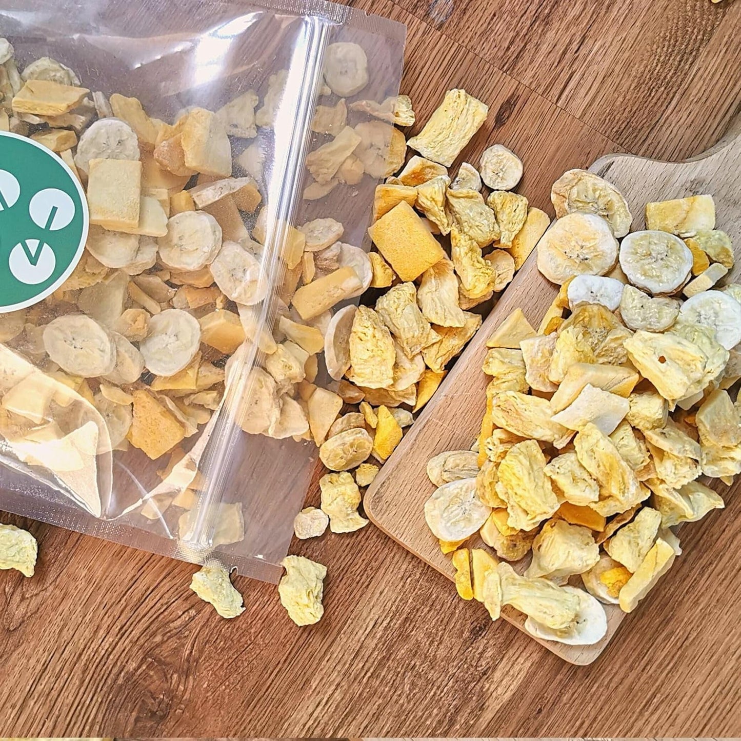 Gevriesdroogd fruit Mix van tropisch fruit | XL 350g Gevriesdroogde Ananas Mango Banaan Mix van gevriesdroogd fruit | Gevriesdroogd fruit Ananas Banaan Mango Gedroogd fruitmix | ZingyZoo Gedroogde producten Naty Shop