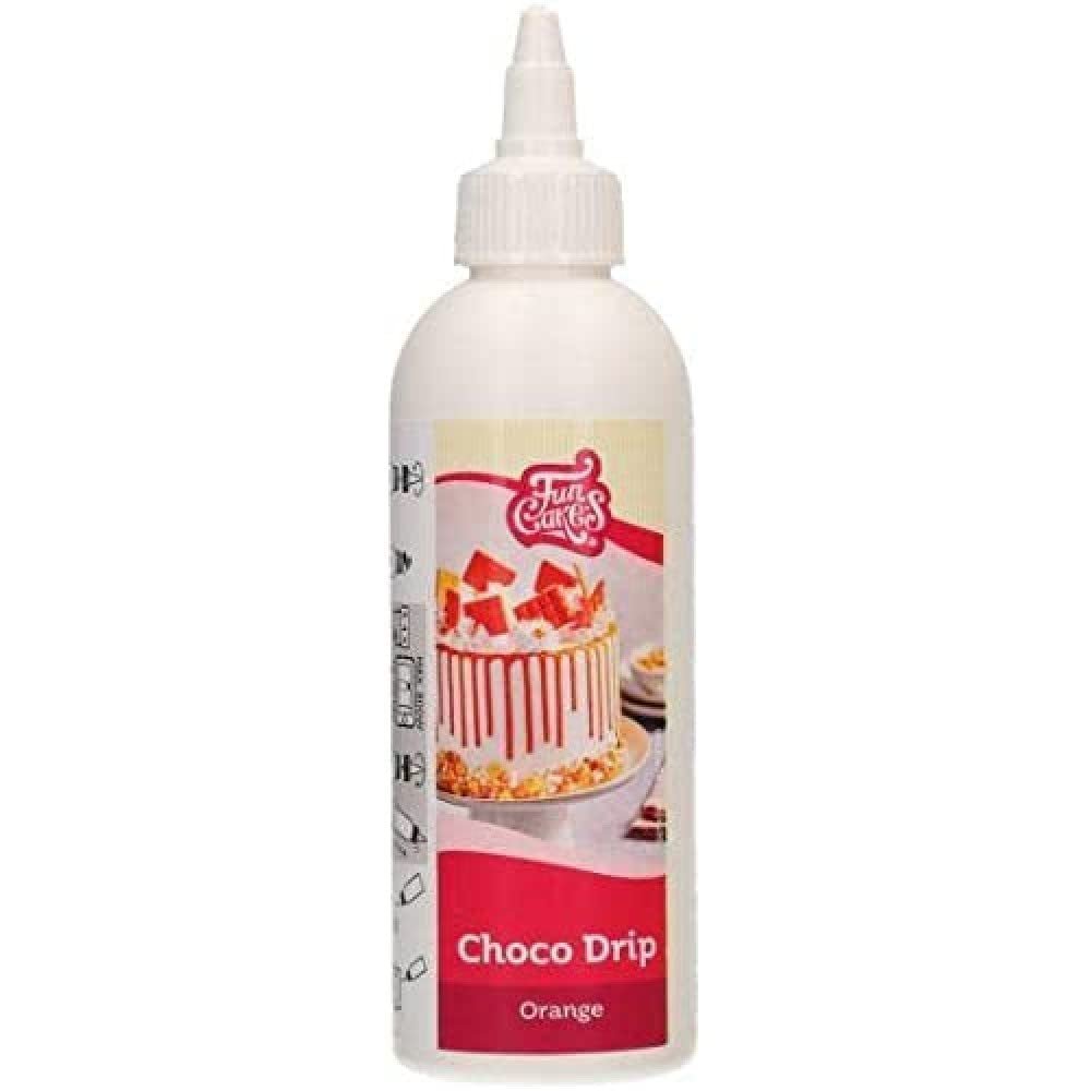 FunCakes Choco Drip Oranje: Heerlijke smaak, Makkelijk in gebruik, Perfect voor dripcakes, Chocolade drip smaak. Hersluitbare verpakking 180 g. Suikerpasta Naty Shop Standaardtitel