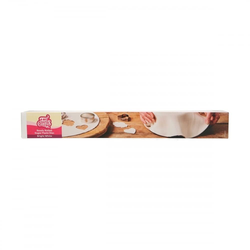 FunCakes Spring Greens Rolfondantschijf: Heerlijke vanillesmaak, voorgerold, gemakkelijk te gebruiken, perfect voor het decoreren van taarten, 430g Naty Shop Suikerpasta Helder Wit