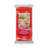 FunCakes Fire Red gelamineerde fondant: gemakkelijk te gebruiken, glad, flexibel, zacht en buigbaar, perfect voor het versieren van taarten, halal, koosjer en glutenvrij, 1 kg (1 pakje) Naty Shop Fire Red suikerpasta 1 kg (1 pakje)