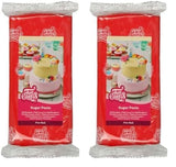 FunCakes Fire Red Gelamineerde Fondant: Gemakkelijk te gebruiken, Glad, Flexibel, Zacht en Buigbaar, Perfect voor Taartdecoratie, Halal, Kosher en Glutenvrij 1kg (1 Pak) Naty Shop Fire Red Suikerpasta 1kg (2 Pack)