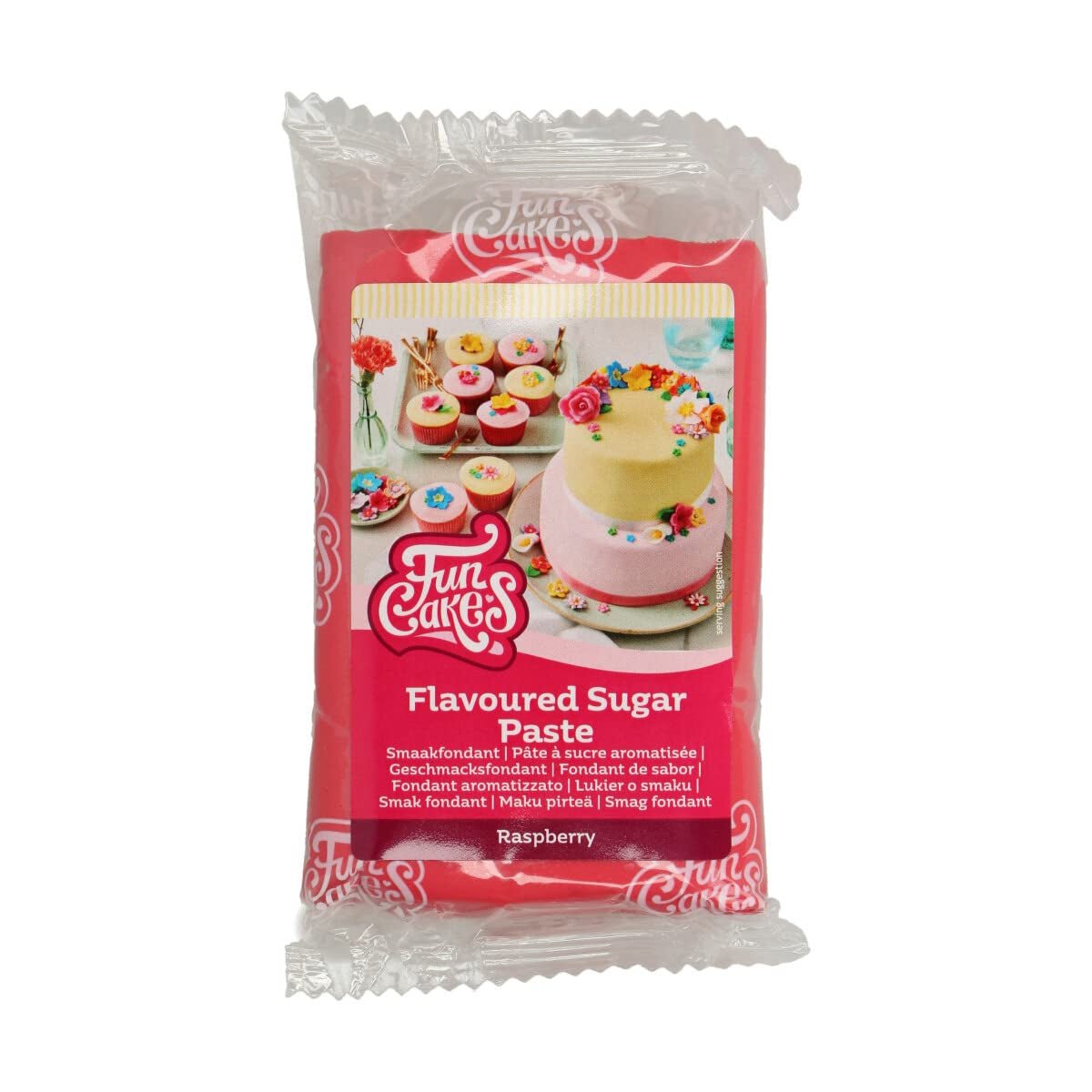 FunCakes Fondant met citroensmaak: Heerlijke smaak, gladde textuur, gemakkelijk uit te smeren, rolfondant, perfect voor taarten, cupcakes en koekjes. Halal, koosjer en glutenvrij. 250 g (pak van 3) Naty Shop suikerpasta 250 G Framboos