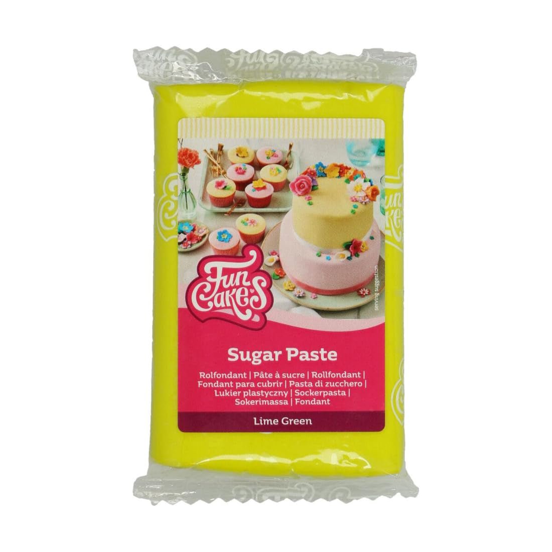 FunCakes limoengroen rolfondant: Makkelijk in gebruik, soepel, flexibel, zacht en buigzaam, perfect voor taartdecoratie, halal, koosjer en glutenvrij, 250g Naty Shop Suikerpasta Standaard titel