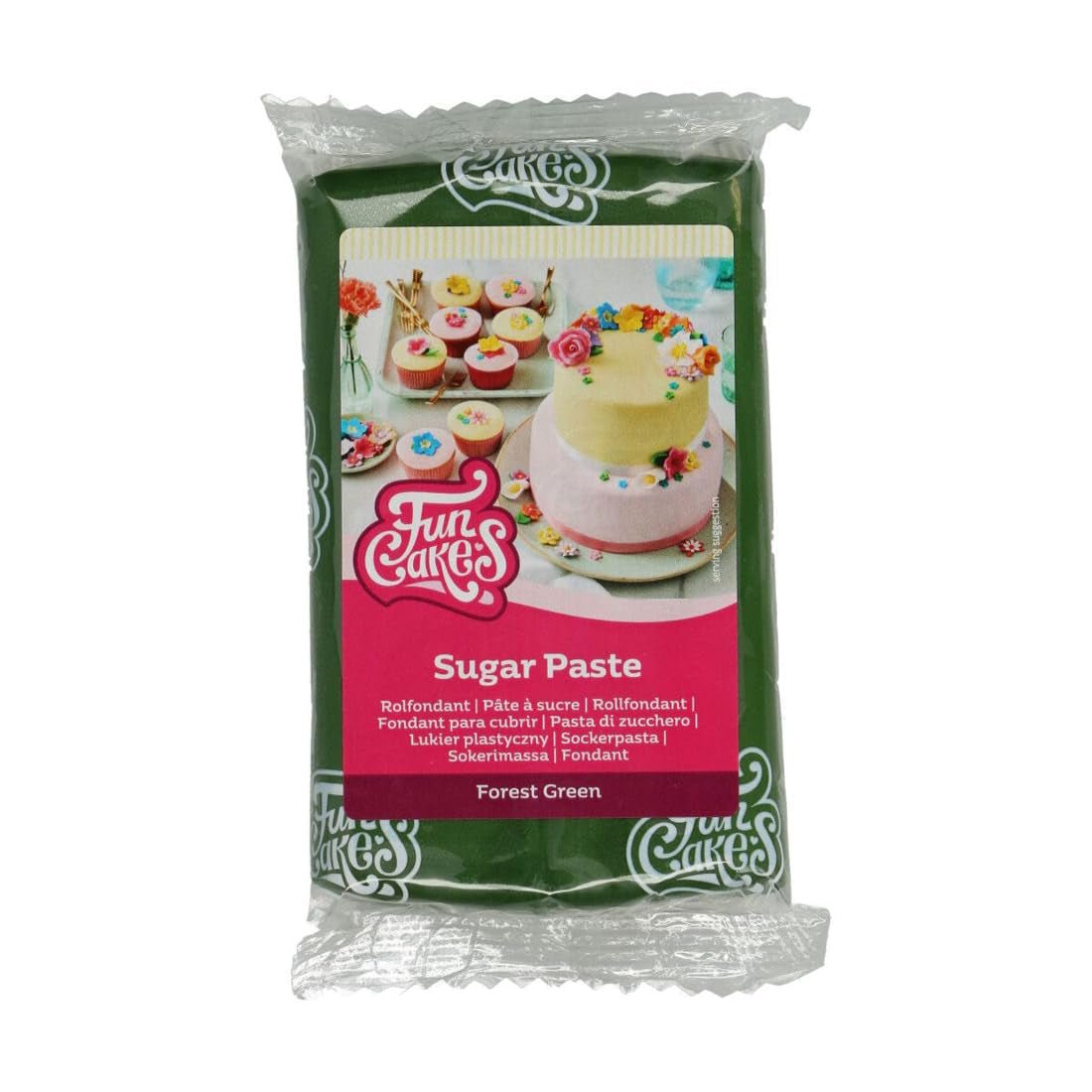 FunCakes Forest Green Rolfondant: Gemakkelijk te gebruiken, soepel, flexibel, zacht en buigzaam, perfect voor taartversiering, halal, koosjer en glutenvrij, 250g Naty Shop Suikerpasta Standaardtitel