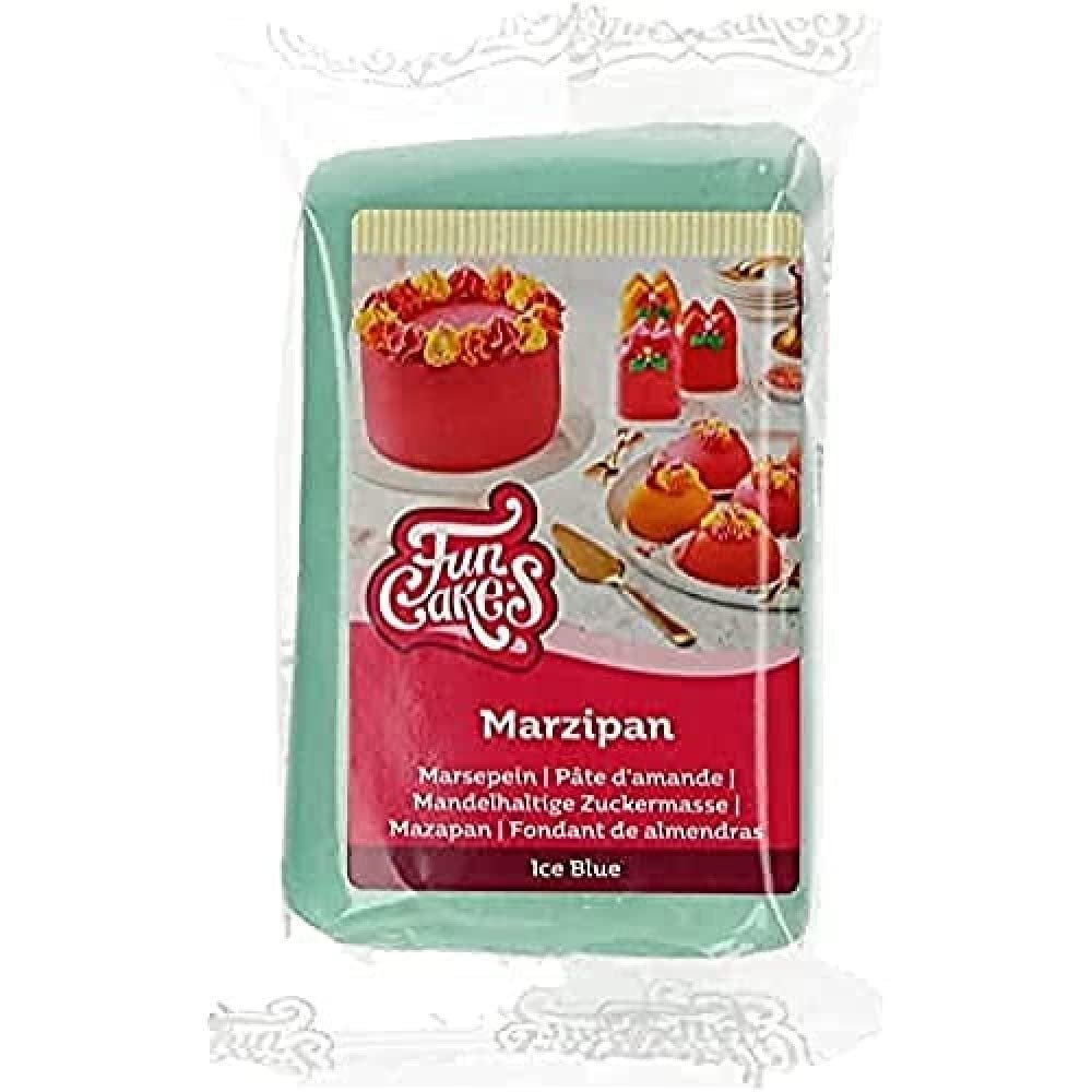 FunCakes Marzipan Baby Blue: Makkelijk in gebruik, heerlijke smaak, flexibel en soepel, makkelijk smeerbaar, fijn en stevig, perfect voor het decoreren van taarten, koosjer en glutenvrij. 250 gr. Naty Shop Standaardtitel suikerpasta
